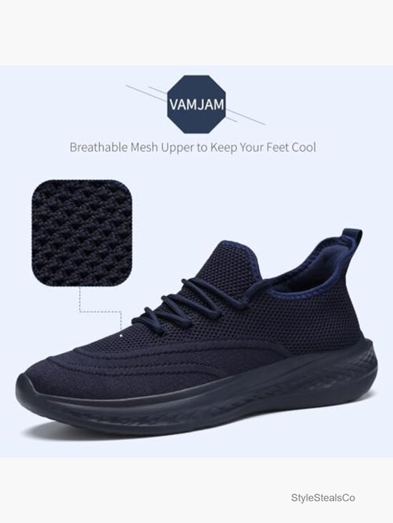 Men\'s Slip On Running Shoes Lightweight Breathable Non Slip Gym Sneakers Mesh main image 6